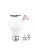 Voxify 10 Watt Radar Sensörlü Led Ampul Gece Gündüz Ve Hareket Sensörlü Lamba Yüksek Lümen 6500K Beyaz Işık - 2