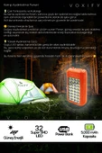 Voxify Solar Güneş Enerji Şarj Edilebilir PowerBank Özellikli Led Işıklı Suya Darbeye Dayanıklı Kamp Lamba - 4
