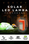 Voxify Güneş Enerjili Solar Powerbank 5000 Mah Led Işıklı Taşınabilir Batarya Şarj Cihazı Turuncu - 4