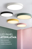 Voxify Büyük Boy Gold 18w Tavan Led Aydınlatma Armatür Salon Avize Yüksek Aydınlatma Metal Kasa Beyaz Işık thumbnail 1