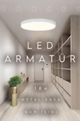 Voxify Modern Tavana Sıfır Led Panel Avize Plafonyer Armatür Işık Salon Koridor Banyo Balkon 3200 Sarı Işık - 1