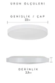 Voxify Modern Tavana Sıfır Led Avize Buz Beyazı Işık Salon Mutfak Oturma Odası Avize Metal Kasa - 5