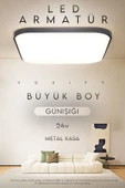 Voxify 30x30 cm Büyük Boy 24W Siyah Kasa Led Panel Avize Armatür Salon Banyo Balkon Tuvalet ve Wc Lambası thumbnail 1