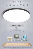 Voxify Siyah Kasa Yuvarlak Beyaz Işık Tavana Sıfır Led Armatür Aplik Avize Lambası Aydınlatma Çapında 18w - 1