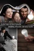Voxify Şarjlı Ampül Ultra Acil Durum & Kamp Işığı 220v Beyaz E27 Duy Otomatik %80 Tasarruflu 8 (Saat) - 2