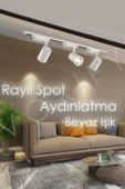 Voxify 3 Spotlu Raylı Tavan Led Avize Aydınlatma Seti Yüksek Kaliteli Işık Ortam Aydınlatma - 1