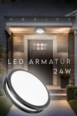 Voxify Yeni Model Led Panel Armatür Glop Su Geçirmez Hol Banyo Balkon Koridor Wc İç Ve Dış Mekan Beyaz Işık - 1