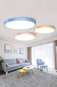 Voxify Büyük Boy Turuncu 18w Tavan Led Aydınlatma Armatür Salon Avize Metal Kasa Beyaz Işık - 2