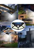 Voxify Modern 100 Ledli Solar Çift Taraflı Aplik Güneş Enerjili Duvar Aydınlatma Lambası Solar Aplik Beyaz - 3
