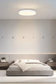 Voxify Modern Tavana Sıfır Led Avize Buz Beyazı Işık Salon Mutfak Oturma Odası Avize Metal Kasa - 4