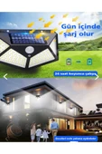 Voxify Modern 100 Ledli Solar Çift Taraflı Aplik Güneş Enerjili Duvar Aydınlatma Lambası Solar Aplik Beyaz - 6