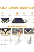 Voxify Modern 100 Ledli Solar Çift Taraflı Aplik Güneş Enerjili Duvar Aydınlatma Lambası Solar Aplik Beyaz - 4