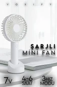 Voxify Süper Sessiz 3 Kademeli Mini Fan Usb Vantilatör El Fanı Taşınabilir Vantilatör Şarjlı Mix Renk - 1
