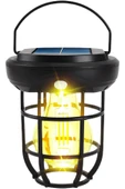 Voxify Solar Güneş Enerji Şarjlı Rustik Dekoratif Kamp Autdoor Fener Lambası Aydınlatma Sarı Işık Ambiyans - 3
