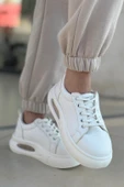 Günlük Kadın Sneaker Örgü Bağcıklı Hafif Kalın Yüksek Balon Taban Yürüyüş Spor Ayakkabı 5750 - 7