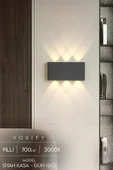 Voxify Pilli Dekoratif Çift Yönlü Duvar Bahçe Aydınlatma Aplik Mercekli Şık Dekorasyon Salon Gün Işığı - 2