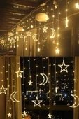 Voxify Perde Led 3x3 Metre Modlu Ambiyans Ayarlabilir Boy Kalpli Dekor Mikro Led Işık Perde Usbli Ve Pilli - 4
