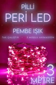 Voxify Peri Led 3 Metre Pembe Pilli 2025 3 Fonksiyonlu Dekoratif Aydınlatma Yılbaşı Çam Ağacı Ev Süsleme - 1