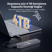 RaXius DK03 USB-A/Type-C Kablolu RGB 22x80 M.2 NVMe Taşınabilir Harici SSD (Boş Kutu) - 8