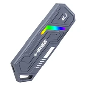RaXius DK03 USB-A/Type-C Kablolu RGB 22x80 M.2 NVMe Taşınabilir Harici SSD (Boş Kutu) - 1