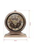 Efe Mark Premium Serisi Antik Eskitme Kadranlı Döner Çarklı 32x28 CM Ev ve Ofis Masa ve Duvar Saati Rakamlı Bronz thumbnail 5