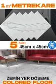 Renkli Duvarlar 1(m²) 45cm x 45cm 5 Adet Yapışkanlı Parke Floor Pvc Panel  Yer Kaplama Paneli Arkası Kauçuklu 15p thumbnail 1