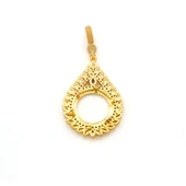 Yarım Altın Çerçeveli Kolye Ucu Altın Kaplama İşlemeli TGR-646 - 2