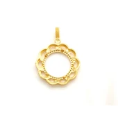 Yarım Altın Çerçeveli Kolye Ucu Altın Kaplama TGR-612 - 2