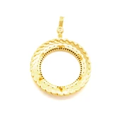 Tam Altın Çerçeveli Kolye Ucu Altın Kaplama-TGR-613 - 2