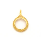 Tam Altın Çerçeveli Kolye Ucu Altın Kaplama İşlemeli TGR-603 - 1