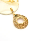 Çeyrek Altın Çerçeveli Kolye Ucu Altın Kaplama TGR-692 - 3