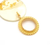 Tam Altın Çerçeveli Kolye Ucu Altın Kaplama-TGR-613 - 3