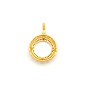 Yarım Altın Çerçeveli Kolye Ucu Altın Kaplama Yuvarlak TGR-625 - 2