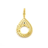 Çeyrek Altın Çerçeveli Kolye Ucu Altın Kaplama TGR-701 - 2