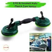 Çiftli Vantuz Cam Vakumlu Fayans Ahşap Tutucu Taşıma Araba Kaporta Göcük Çektirme 2'li Plastik - 1
