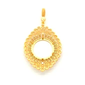 Yarım Altın Çerçeveli Kolye Ucu Altın Kaplama İşlemeli TGR-671 - 2