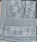 Özdilek Fiore Line Aile Bornoz Seti Bej Yeşil - 3