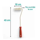 Parmak Rulo Saplı Duvar Boya Rulosu Fırça Saten Parmak Boyama Boyacı Tadilat Rulosu 10 cm - 3