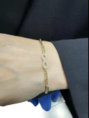 İtalyan Ataç Zincir Sonsuzluk Çok Şık Altın Bileklik thumbnail 2