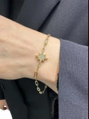 İtalyan Ataç Zincir Kutup Yıldızı Çok Şık Altın Bileklik thumbnail 2