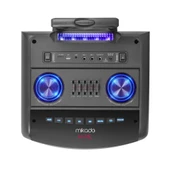 Mikado MD-90BT Bykalite Boomer 80W 2 Adet UHF Mikrofonlu USB+TF+AUX+ Bluetooth Destekli Siyah Profesyonel Ses Sistemi - 4