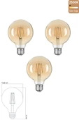 Rustik LED Ampul E27 6W 2500K Gün Işığı 3'lü ERD-39 - 1