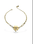 İtalyan Işıltılı Ataç Yonca Çok Şık Altın Bileklik thumbnail 1