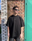 22 Taşlı Designer Oversize Tişört - 2