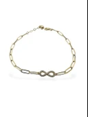 İtalyan Ataç Zincir Sonsuzluk Çok Şık Altın Bileklik thumbnail 1