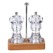 Biradlı Akrilik Tuz-K.Biber Değ.Takımı 15 Cm (Altı Ahş - 1