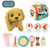 JND-3615-1 Taşıma Çantalı Hareketli Pilli Köpek Set (Pet Shop) -Vardem Oyuncak - 2