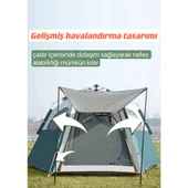 - Tam Otomatik Su ve Rüzgar Geçirmez Gölgelikli Altıgen Çadır Aile Çadırı 280*240*155 cm - 2
