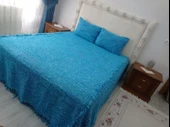 Tavşan Tüyü Peluş El Dokuma Yumuşak Dokulu Çift Kişilik Yatak Örtüsü (280x260)-mavi - 4
