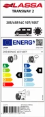 Lassa 205/65R16 C 8 Pr 107/105T Transway 2 B-C-71 Yaz Hafif Ticari Lastiği (Üretim Yılı:2025) thumbnail 2
